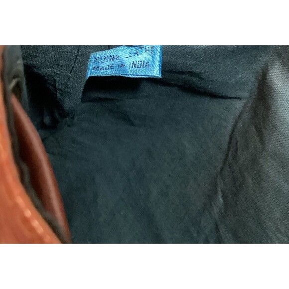 Genuine Leather Back Pack Drawstring Brown Hand Made In India Boho Pattern main image 12